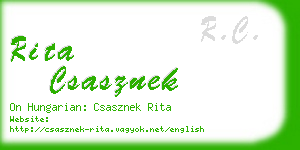 rita csasznek business card